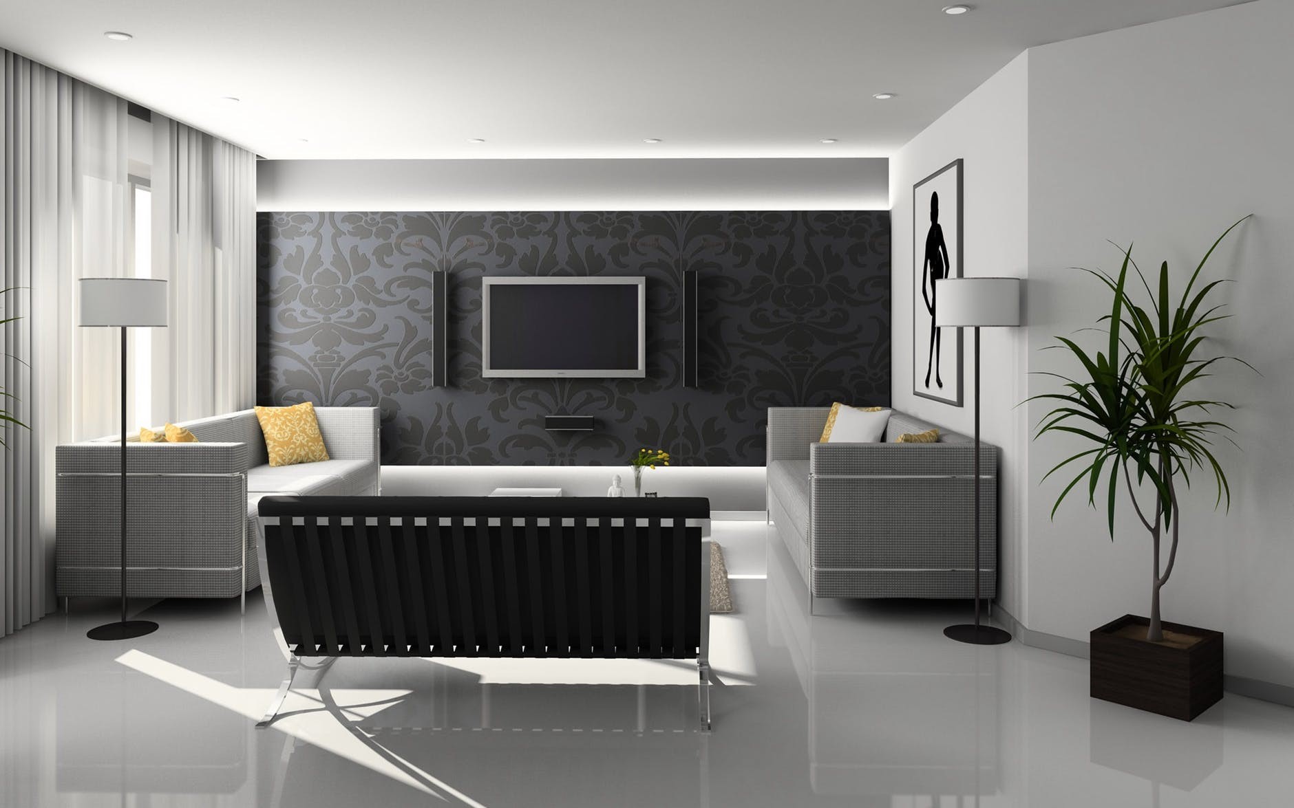 minimalist wallpaper for living room