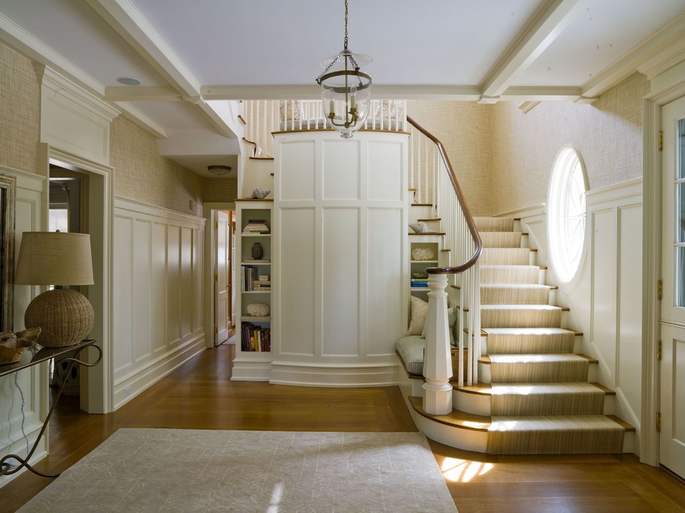 staircase overlooking living room victorian