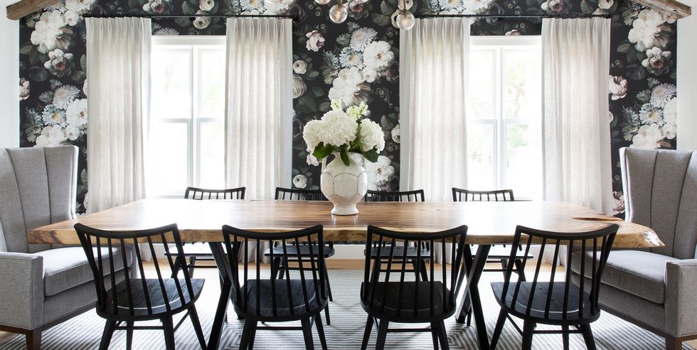 Floral Wallpaper For Forml Dining Room