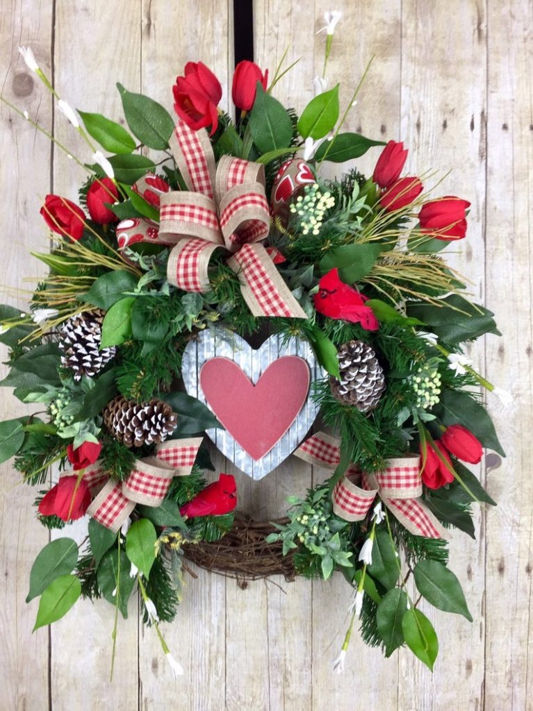 15 Lovely Valentine's Day Wreath Designs For February