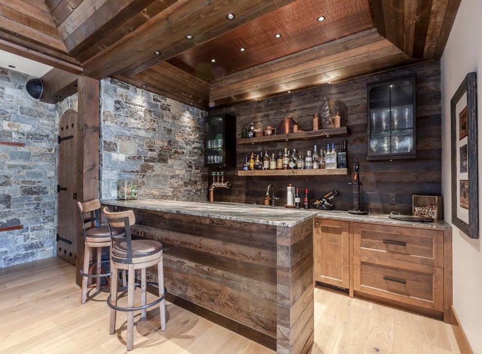 rustic kitchen bar design