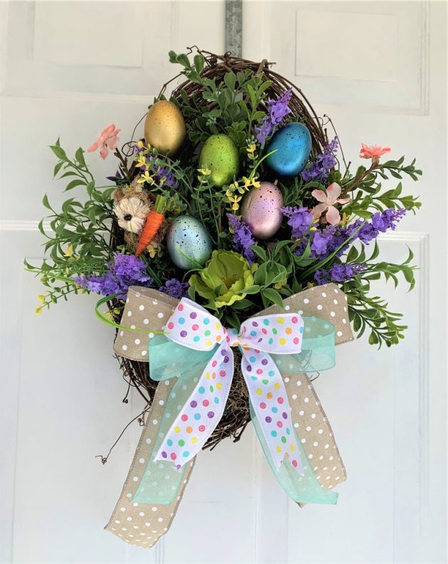 15 Colorful Easter Wreath Designs That Will Refresh Your Front Door