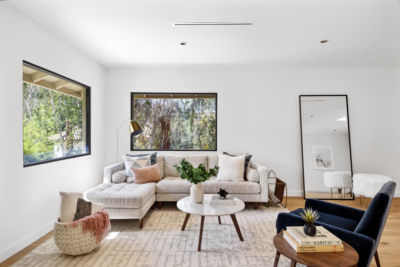 Mid Century Modern Living Room Gray