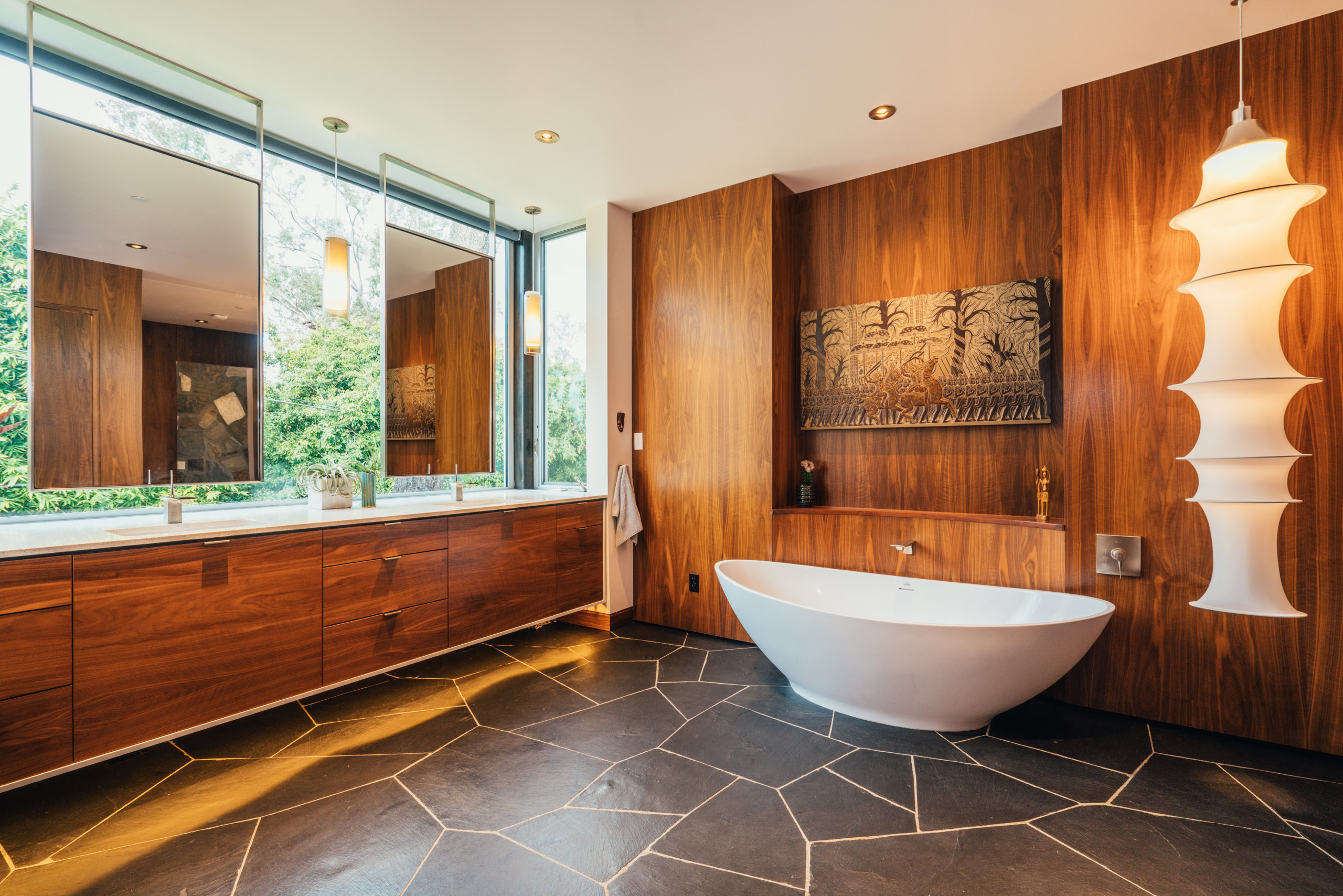Midcentury Modern Wall-Mounted Bathroom Vanity