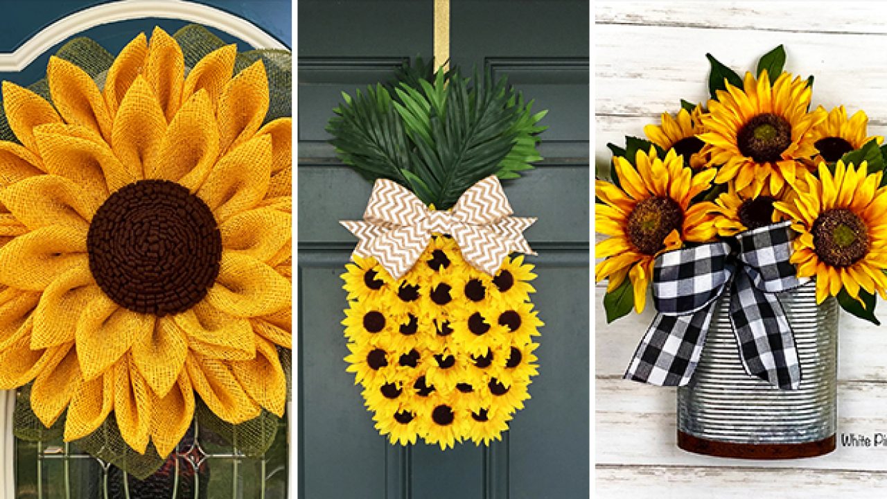 15 Vibrant Sunflower Wreath Designs For Your Home's Summer Theme